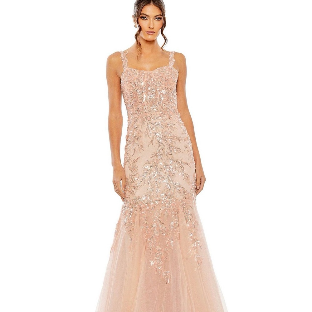 Mac Duggal Blush Embellished Gown